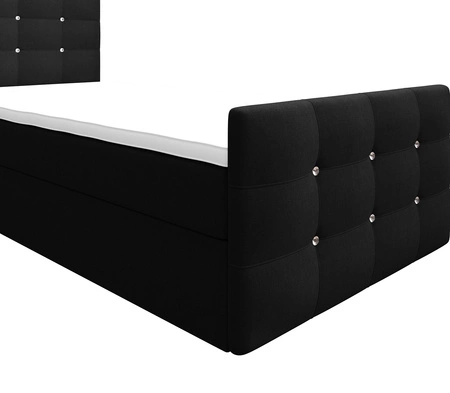 Boxspringbett Kansas 120x200 schwarz Bett im modernen skandinavischen Stil mit gepolstertem Kopf- und Fußteil