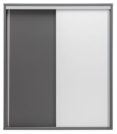 Büromöbelset Yugo in Esche grau/weiß glänzend, ideal für ein Büro oder Arbeitszimmer in einem trendigen und modernen Stil