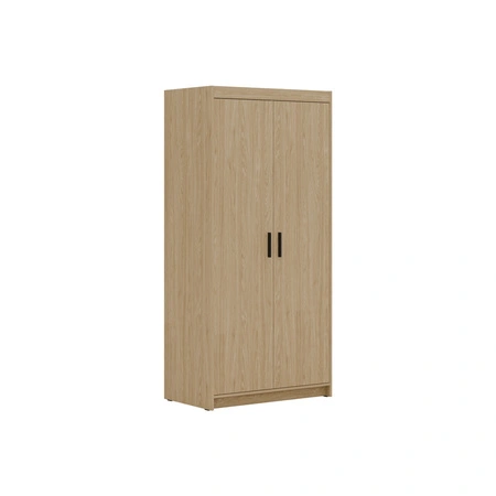 Kleiderschrank Rene 90 cm Eiche geölt modernes Design perfekte Garderobe für Schlafzimmer Kleiderschrank oder Flur stilvolle schwarze Griffe