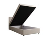 Boxspringbett Flint 120x200 beige im modernen skandinavischen Stil mit gepolstertem Kopfteil Bett mit Staukasten
