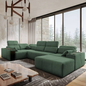 Ecksofa mit Schlaffunktion Tesalia IV mintgrün rechts bequemes Ecksofa für das Wohnzimmer mit innovativer Schiebefunktion der Rückenlehne