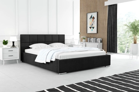 Polsterbett Costa 180x200 schwarz stilvolles Bett mit Bettzeugablage komfortables Kopfteil besticht durch sein elegantes Design
