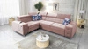 Ecksofa mit Schlaffunktion Hampton II quarzrosa linke Seite stilvolles Ecksofa Bett weicher Samtpolsterstoff