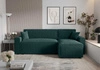 Ecksofa mit Schlaffunktion Brandon Bis türkis rechte Seite weicher Stoff mit charakteristischer Schlingenoberfläche Bettzeugbehälter