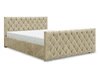 Polsterbett Viamao 180x200 beige mit Container im modernen skandinavischen Stil mit gestepptem Kopfteil und Fußteil
