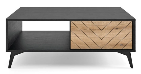 Couchtisch Gusto 104 cm Schwarz / Eiche Evoke Modernes und praktisches Design Tischplatte resistent gegen verschüttete Flüssigkeiten