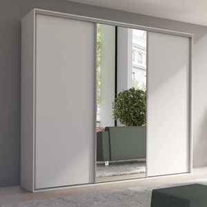 Verspiegelter Schiebeschrank Grande 277 cm weiß modernes Design ABS-Finish und Aluminium-Türführungen