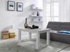 Couchtisch Dallas T22 102 cm weiß glänzend modernes Möbeldesign Kante des Couchtisches mit Spezialfurnier bearbeitet