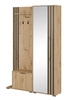 Garderobe Aspen 131 cm Eiche handwerkliche Garderobe mit dekorativen schwarzen Lamellen funktionelle und praktische Flurgarderobe