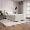 Boxspringbett Kansas 90x200 beige Bett im modernen skandinavischen Stil mit gepolstertem Kopf- und Fußteil