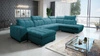Ecksofa mit Schlaffunktion Luigi VI türkis links stilvolles Ecksofa mit Bettzeugcontainer mit weichem Stoff bezogen