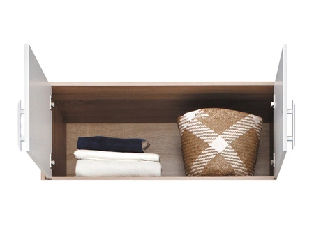 Kleiderschrank Verlängerung Caspe 100 cm Eiche artisan modernes Design ABS-Finish und schwarze Griffe