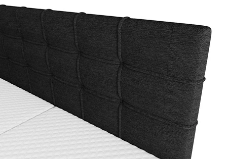 Boxspringbett Irvine 180x200 schwarz stilvolles Bett mit Bettzeugablage komfortables Kopfteil besticht durch sein elegantes Design