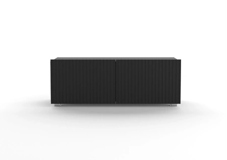 RTV Schrank Colder 100 cm schwarz mit Möglichkeit der Aufhängung stilvolle geriffelte Front elegante Form der Möbel in einem modernen Stil