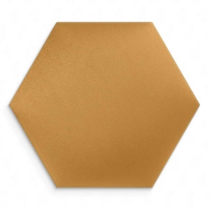 Gepolstertes Paneel Hexagon 30x26 cm gelb stilvolles Wandpaneel Veloursstoff modische Dekoration jedes Interieur