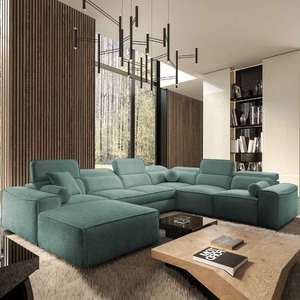 Ecksofa mit Schlaffunktion Viano VIII patina links modernes Ecksofa mit interessantem Design Container für Bettzeug