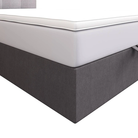 Boxspringbett Kingston 120x200 grau Bett im modernen skandinavischen Stil mit gepolstertem Kopfteil mit Kristallen Bett mit Staukasten