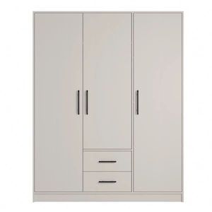 Kleiderschrank Caspe 150 cm beige modernes Design ABS-Finish und Aluminiumgriffe