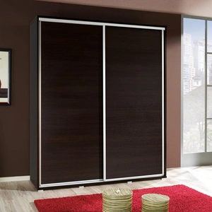 Schiebeschrank Penelope 155 cm kastanie wenge modernes schrankdesign aluminium türführungen und laufsystem