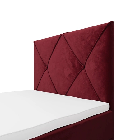 Boxspringbett Arvada 120x200 dunkelrot im modernen skandinavischen Stil mit gepolstertem Kopfteil Bett mit Staukasten