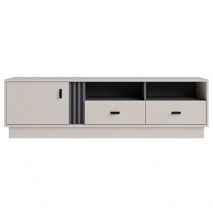 TV Schrank Estan 155 cm beige / anthrazit modernes Möbeldesign hochwertige Verarbeitung Bücherregaleinfassung mit Spezialfurnier verarbeitet