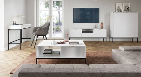 Konsolentisch Lovro Weiß mit Schubladen Stilvolles und funktionales Möbelstück für Flur Wohnzimmer oder Büro