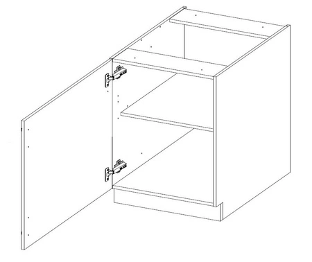 Delos 60 D 1F BB Küchenhochschrank mit Regal, dampf-, hitze- und spritzwassergeschütztem Schrank