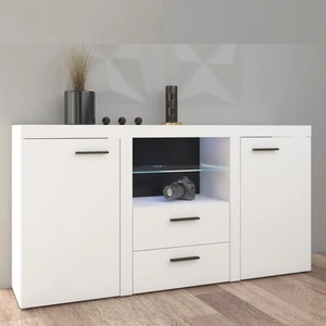 Kommode mit Schubladen Rene 156 cm weiß modern und funktionell komfortabel und mühelos zu bedienen