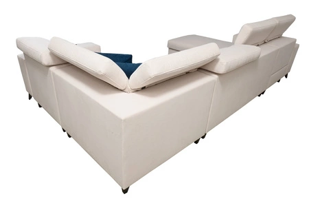 Ecksofa mit Schlaffunktion Kelly Sleek IV grau Esche linke Ecke Schlafsofa mit Bettzeugkästen Webstoff