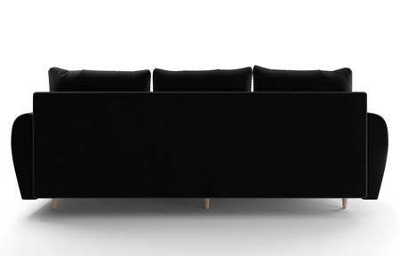 Sofa mit Schlaffunktion Rovigo schwarz leichte Form mit elegantem Charakter perfekte Ergänzung zu jeder Einrichtung weicher Stoff