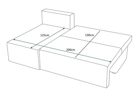 Ecksofa mit Schlaffunktion Brandon blau links dreidimensionaler Stoff mit ausdrucksstarken Streifen Bettzeug Container