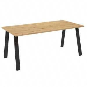 Malden Tisch 185x90 cm Eiche handwerklich / schwarz einfache Form von Möbeln mit stilvollen schwarzen Loft-Stil Beine bereichert auslaufsicher Platte