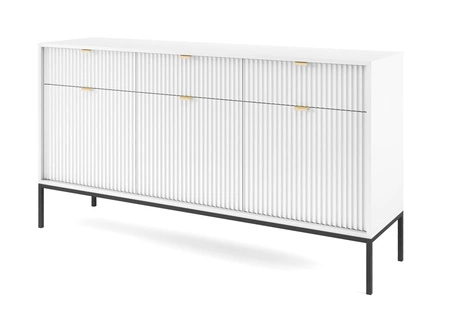 Kommode mit Schubladen Lovro 154 cm weiß modernes Design wird die Liebhaber von markanten Interieurs begeistern