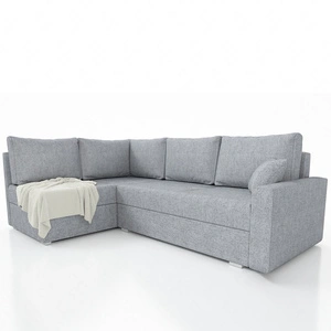 Ecksofa mit Schlaffunktion Nofi hellgrau links modernes Design eine schlichte und stilvolle Einheit, die in jede Einrichtung passt