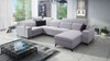 Ecksofa mit Schlaffunktion Kelly Sleek IV grau Esche rechte Ecke Schlafsofa mit Bettzeugkästen Webstoff