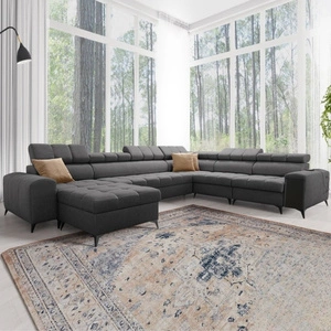 Ecksofa mit Schlaffunktion Bolmso VIII graphit links elegantes und bequemes Ecksofa mit Schublade ideal für geräumige Innenräume
