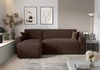 Ecksofa mit Schlaffunktion Brandon Bis braun linksseitig dreidimensionaler Stoff mit ausdrucksstarkem Streifen-Bettkasten