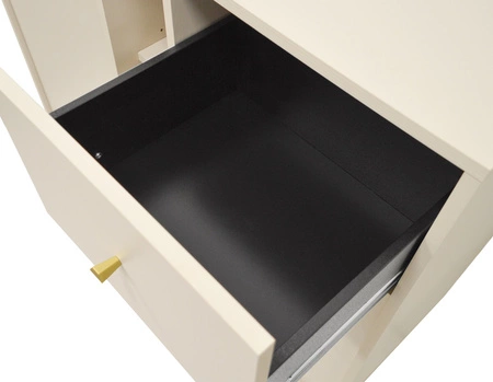 Schubladenkommode Kioto II 84 cm beige ideale Kommode für Wohnzimmer oder Schlafzimmer im modernen Stil hohe Metallbeine