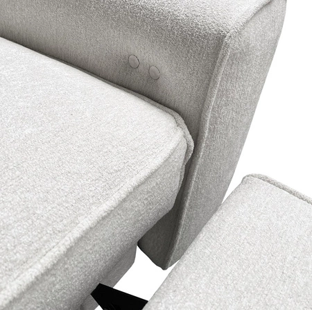 Ecksofa mit Schlaffunktion Viano III Lux hellbraun rechts modernes Ecksofa mit ausziehbarem Fußteil Bettzeugcontainer