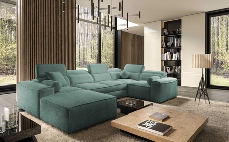Ecksofa mit Schlaffunktion Viano IV patina links Designer Ecksofa das sich perfekt in moderne Einrichtungen einfügt