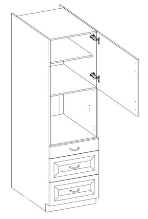 Linosa 60 DPS-210 3S 1F Küchenschrank mit Schubladen für den Einbau von Backöfen, dampf-, hitze- und spritzwassergeschützt