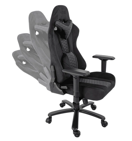 Gaming-Sessel Altimus Pro schwarz komfortabler Sitz aus strapazierfähigem Alcantara verstellbare Armlehnen und Rückenlehne stabiler Rahmen