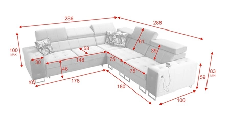 Ecksofa mit Schlaffunktion Hampton III kastanienbraun rechts bequemes Ecksofa aus glattem und weichem Samtstoff