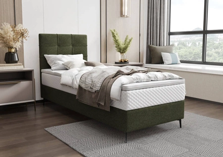 Boxspringbett Irvine 90x200 grün Stilvolles Bett mit Bettzeugablage und hohem Kopfteil besticht durch sein elegantes Design