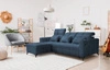 Ecksofa mit Schlaffunktion Laredo blau links komfortables und stilvolles Ecksofa mit Bettzeugcontainer