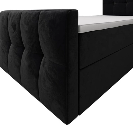 Boxspringbett Manhattan 90x200 graphit Bett im modernen skandinavischen Stil mit gepolstertem Kopf- und Fußteil Bett mit Staukasten