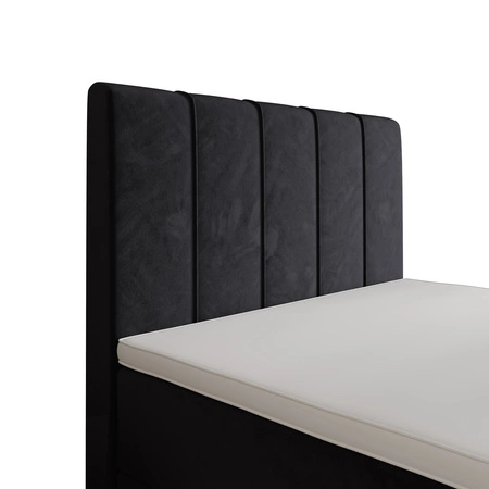 Boxspringbett Casey 120x200 graphit im modernen skandinavischen Stil mit gepolstertem Kopfteil Bett mit Staukasten