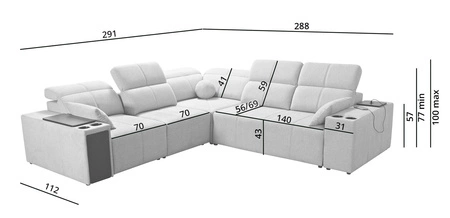 Ecksofa mit Schlaffunktion Tesalia III mint links komfortables Ecksofa mit verschiebbarer Rückenlehne zwei Bettkästen