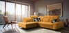 Ecksofa mit Schlaffunktion Buffalo VII gelb links stilvolles Ecksofa mit Bettzeugcontainern Velourstoff