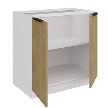 Küchenschrank Cremona 80 D 2F BB Küchenschrank mit Regal Feuchtigkeits- und beschädigungssichere Metallkantengriffe